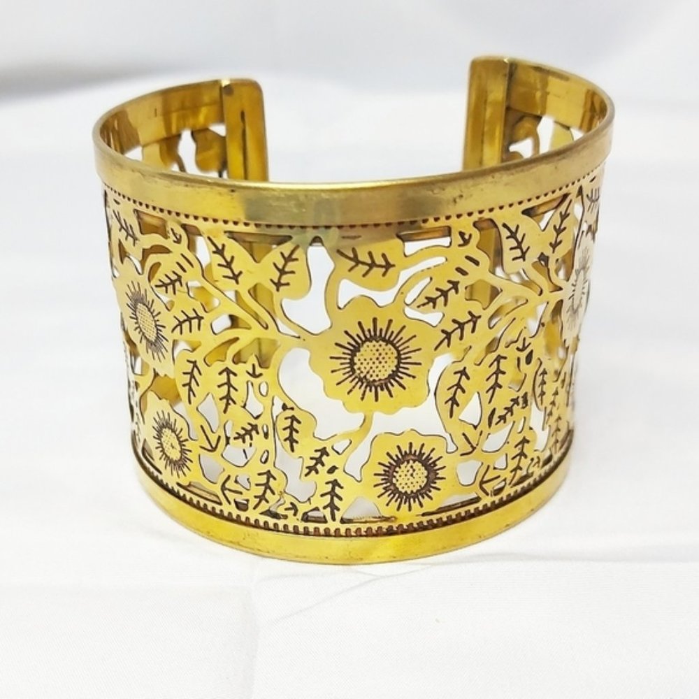 RETRO Brass Cut-out Cuff Bracelet